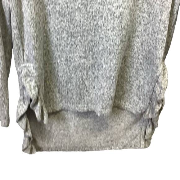 Hand Printed Upcycled Girls Medium Dragonfly Ruffled Long Sleeve Hi Low Sweater - Picture 3 of 6